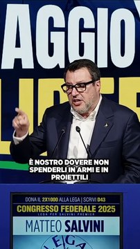 Salvini - Se si trovano 800 miliardi da spendere, è nostro dovere non spenderli in armi (07.04.25)