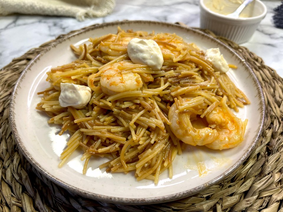 Fideuá exprés de langostinos ¡en 15 minutos! - Cocina Fácil