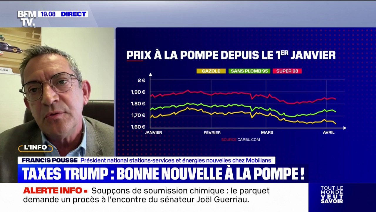 Carburant: "Dès qu'on met en cause la santé économique mondiale, le baril de pétrole descend", explique Francis Pousse (président national stations-services et énergies nouvelles chez Mobilians)