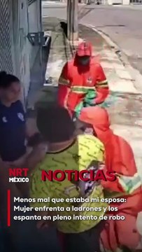 Un video se viralizó mostrando el momento en que una mujer se enfrentó con valentía a un par de ladrones encapuchados que intentaban robar a su pareja al llegar a su casa.