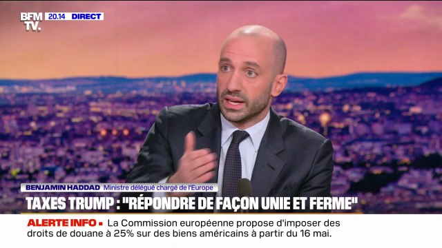 Droits de douane américains: Il faut assumer un rapport de force , affirme Benjamin Haddad (ministre délégué chargé de l'Europe)