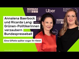 Annalena Baerbock und Ricarda Lang: Grünen-Politikerinnen verzaubern Bundespresseball