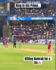 Virat kohli hitting Bumrah for a Six #viratkohli