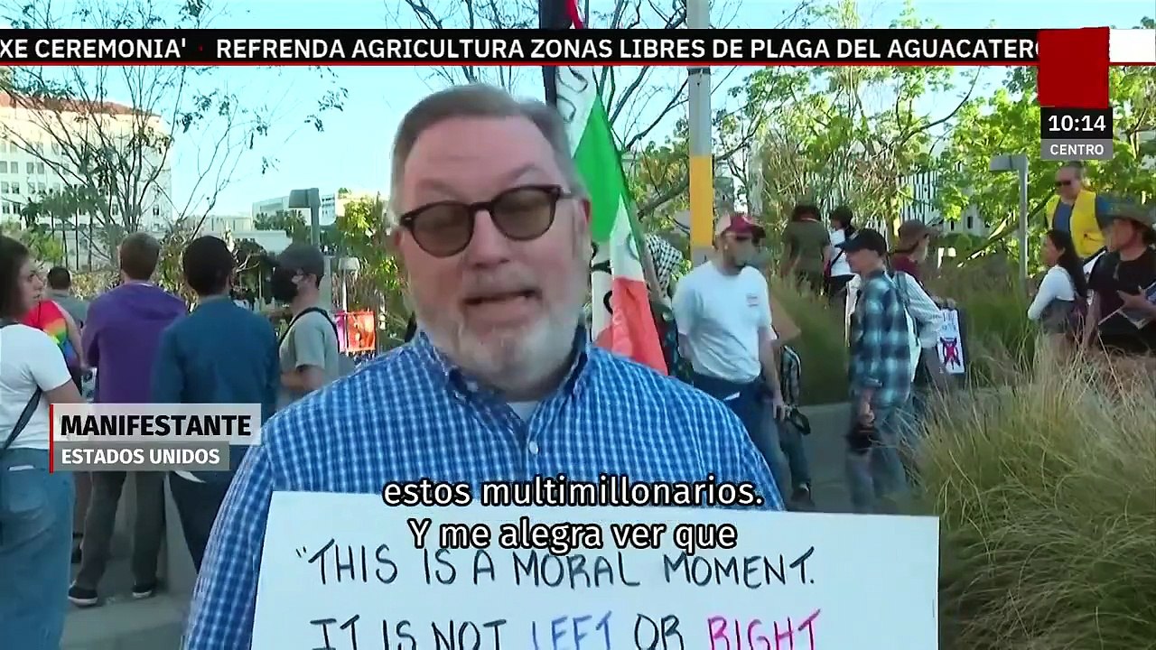 Protestan contra Donald Trump y Elon Musk en EU por despidos y deportaciones masivas