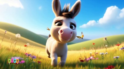 "Cute Donkey Song 🐴 | Funny Animal Nursery Rhyme for Kids | Animated Cartoon Song"