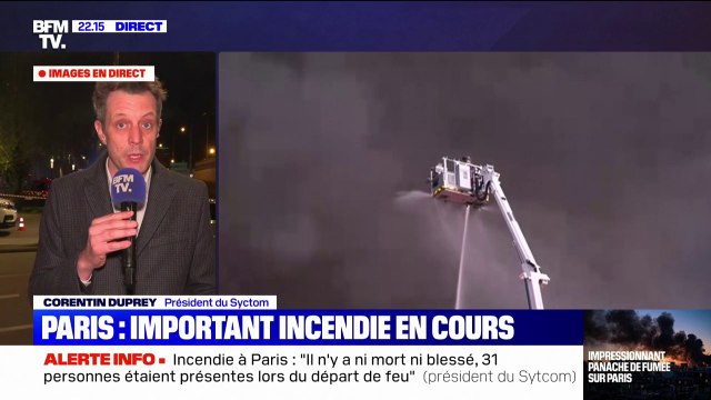 Incendie à Paris: Il n'y pas de risques d'explosion et le risque de propagation est limité , affirme Corentin Duprey, président du Syctom