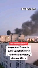 incendie spectaculaire à Paris 17ème 🇫🇷