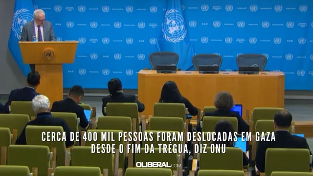 Cerca de 400 mil pessoas foram deslocadas em Gaza desde o fim da trégua, diz ONU