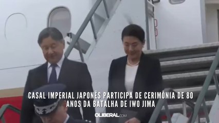 Casal imperial japonês participa de cerimônia de 80 anos da batalha de Iwo Jima