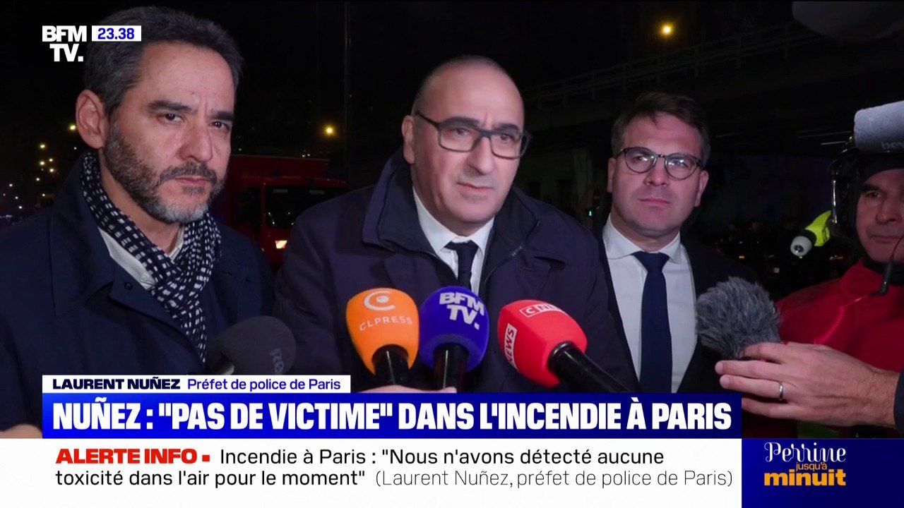 Incendie dans un centre de tri à Paris: "On a engagé 45 engins et 180 effectifs militaires de la brigade des sapeurs-pompiers", indique Laurent Nuñez
