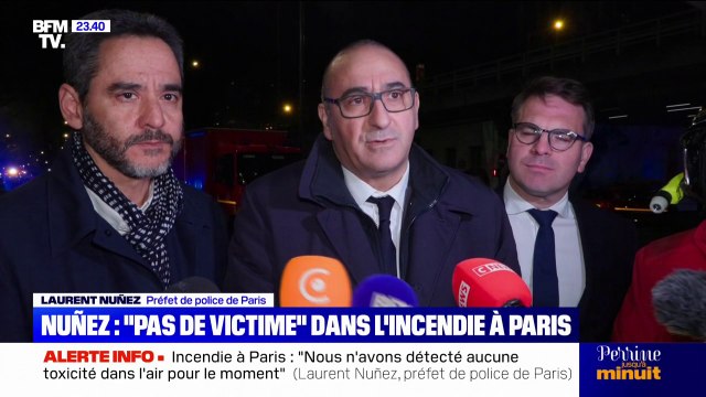 Incendie dans un centre de tri à Paris: Au moment où on se parle, le feu n'est pas complètement maîtrisé (...) mais on ne détecte aucune toxicité , indique Laurent Nuñez