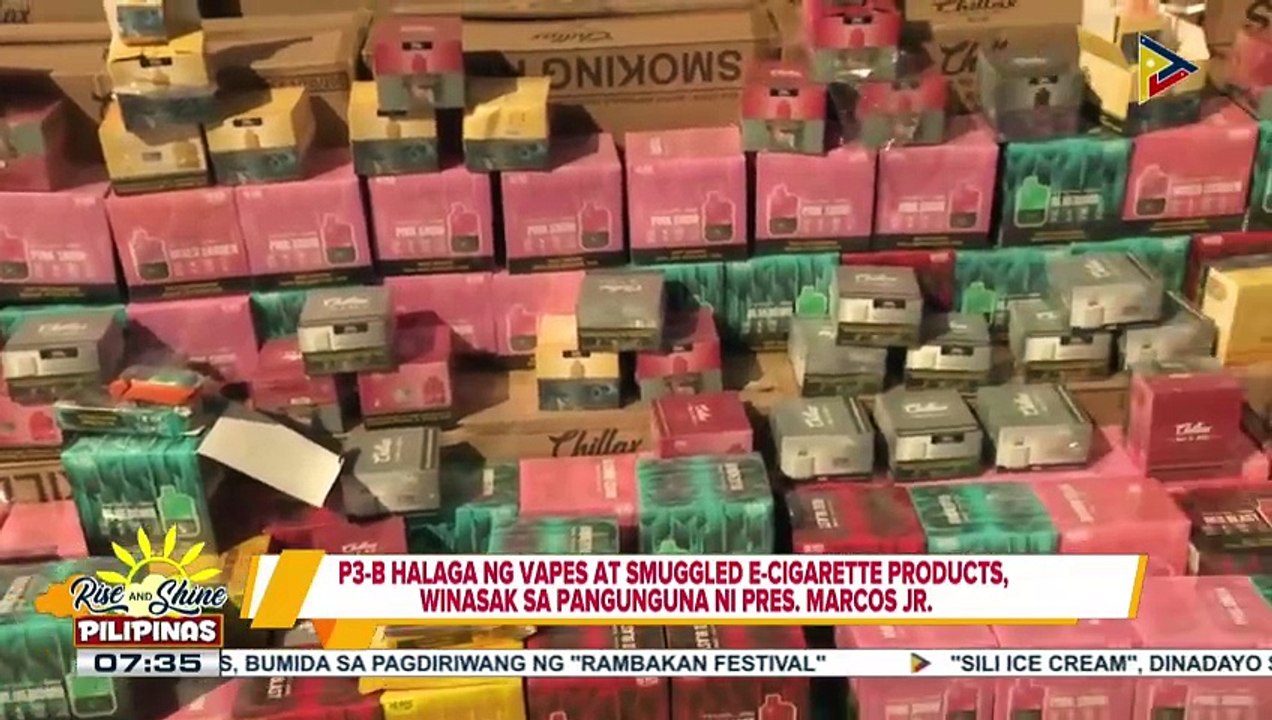 P3-B halaga ng vapes at smuggled e-cigarette products, winasak sa pangunguna ni PBBM