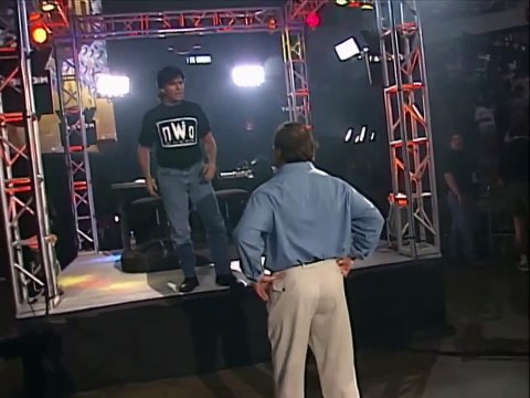 Larry Zbyszko Feeds Eric Bischoff to The Giant for Bullying WCW Commentators off Nitro Set! 1997