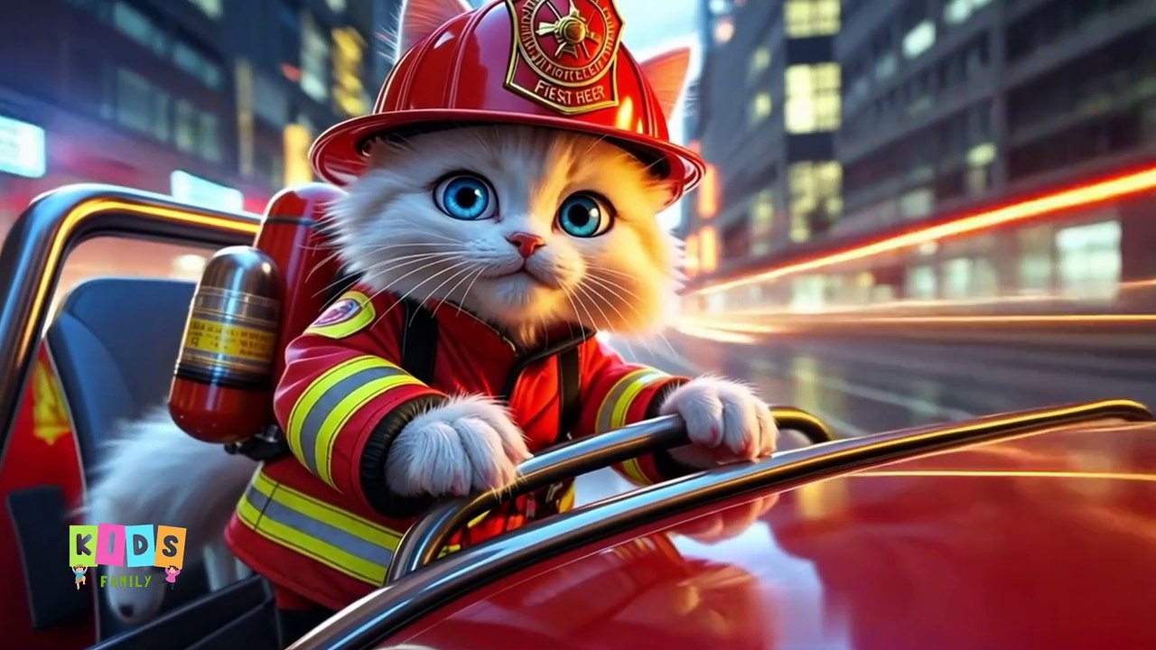 “Brave Firefighter Kitten Saves the Day! 🐱🚒 | Animated Rescue Adventure for Kids”