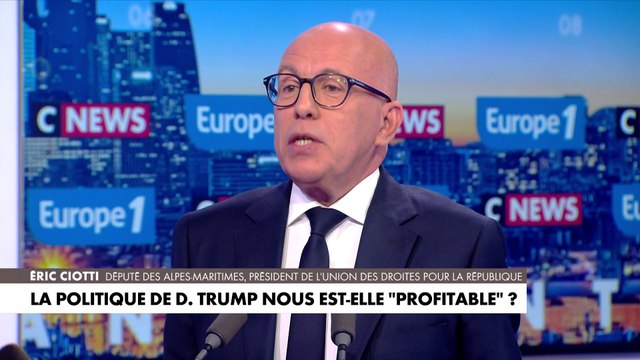 Éric Ciotti sur la politique de Donald Trump : «On est trop faible»