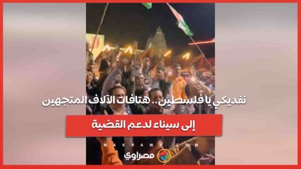 نفديكي يا فلسطين.. هتافات الآلاف المتجهين إلى سيناء لدعم القضية