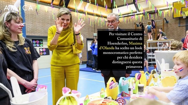 Come indossare il giallo senape secondo Maxima d'Olanda