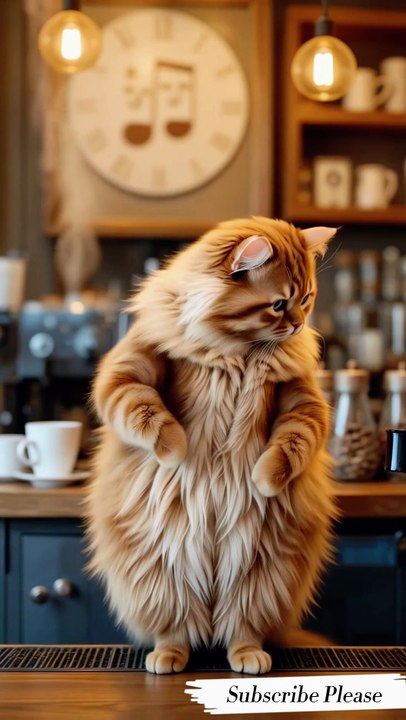 🐾 The Coffee Barista Cat ☕ | A Cozy & Cute Coffee-Making Experience #ai #cat #catcooking #funny