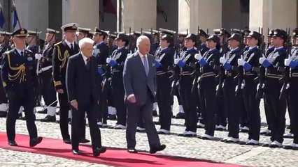 Re Carlo e Camilla al Quirinale accolti da Mattarella