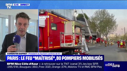 Incendie à Paris: "Le feu est parti dans endroit où étaient stockés des journaux, des papiers et des revues", explique Corentin Duprey, président du Syctom (centres de tri)