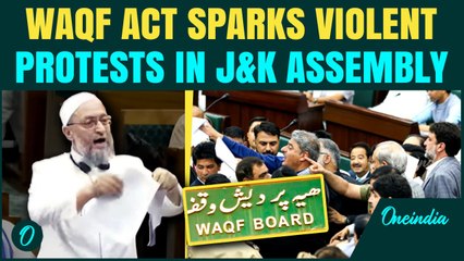 Jammu & Kashmir Assembly Explodes in Chaos: NC MLAs Tear Up Waqf Amendment Bill | Protests Erupt