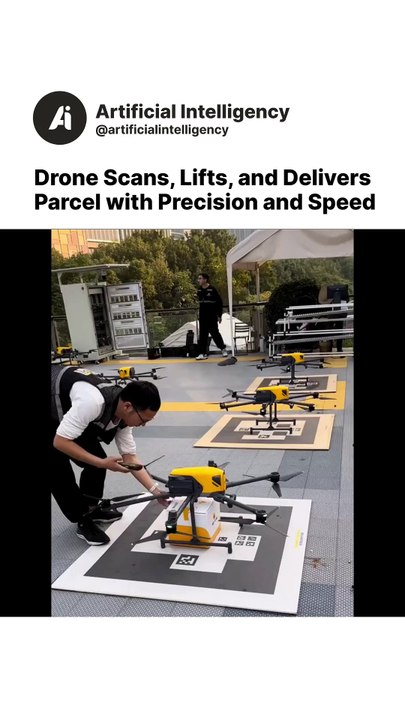 Drone Scans, Lifts, and Delivers Parcel with Precision and Speed