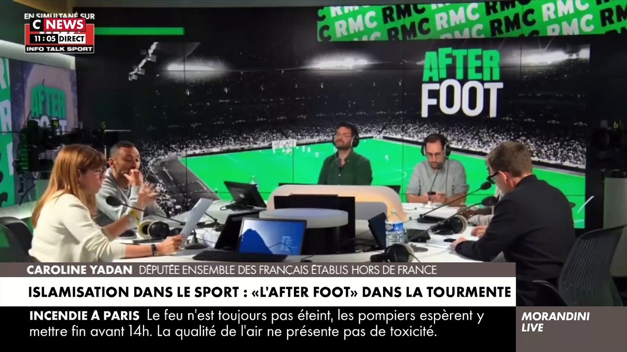 "Entre soumission et manque de courage", les excuses de "L'after foot" sur RMC après une interview dénonçant l'islamisme dans le sport provoque une vive tension dans "Morandini Live" ce matin - Regardez
