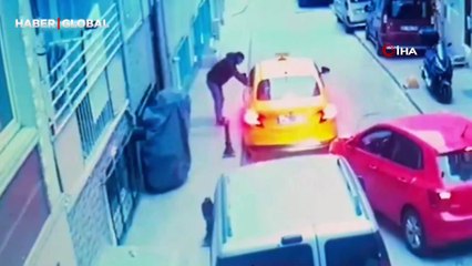 Tartıştığı kadının bindiği taksiye ateş açtı