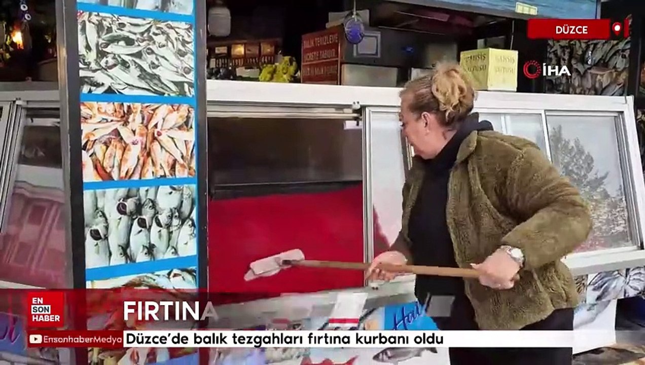 Düzce'de balık tezgahları fırtına kurbanı oldu