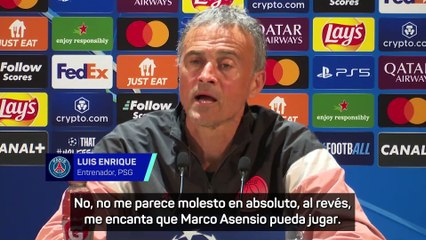 Luis Enrique: "Estoy encantado de que juegue Asensio"