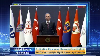 Bakan Yerlikaya: 9 günlük Ramazan Bayramı’na ilişkin trafik verileriyle ilgili basın açıklaması