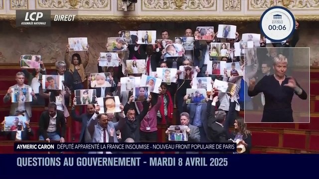 Incident à l'Assemblée Nationale lorsque les députés Insoumis brandissent des photos d'enfants victimes de la guerre dans la bande de Gaza