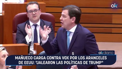 Mañueco carga contra Vox por los aranceles de EEUU: "Jalearon las políticas de Trump"