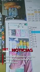 Las cámaras de seguridad de una sucursal entre Miravalle y Cañada Sur registraron el momento exacto en que un sujeto, haciéndose pasar por cliente, se llevó una bocina propiedad del despachador.