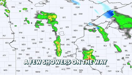 Spotty rain showers the next couple days as warming trend begins