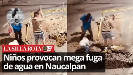 Captan a niños provocando fuga masiva de agua en Edomex