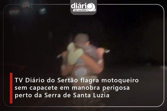 TV Diário do Sertão flagra motoqueiro sem capacete em manobra perigosa perto da Serra de Santa Luzia
