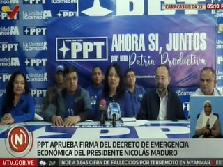 Partido PPT aprueba y respalda el decreto de emergencia económica implementado por el jefe de estado