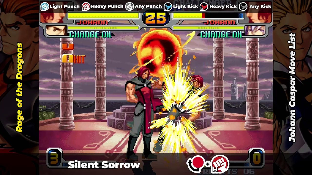 JOHANN CASPAR MOVE LIST - Rage of the Dragons (ROTD)