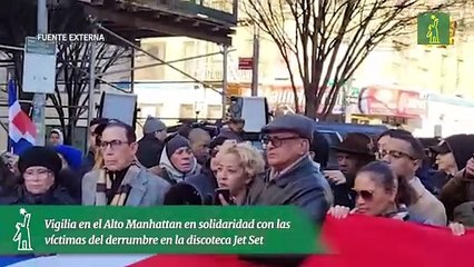Vigilia en el Alto Manhattan en solidaridad con las víctimas del derrumbre en la discoteca Jet Set