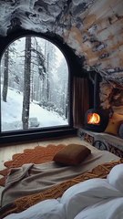 Winter Wonderland Getaway, Cozy Cave with Snowy Views.
