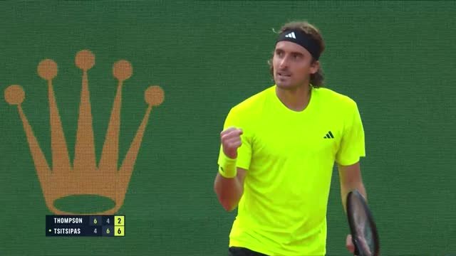 Tsitsipas rallies to advance against Thompson