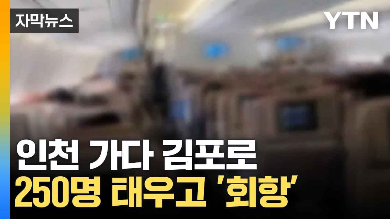 [자막뉴스] 기체 문제에 김포 착륙...250여 명 승객들 불편 / YTN