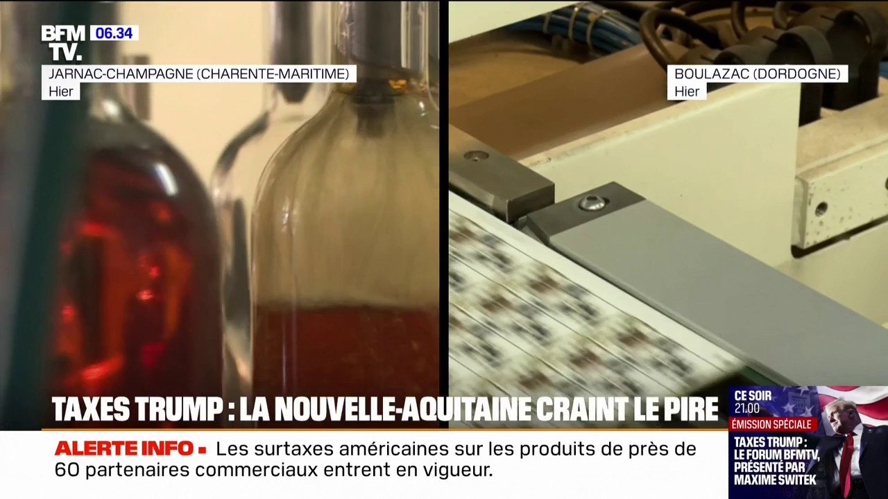 Cognac, composants électroniques...l'inquiétude en Nouvelle-Aquitaine par rapport aux droits de douane américaines