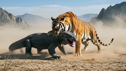 Tiger vs. Komodo Dragon – Intense Battle!