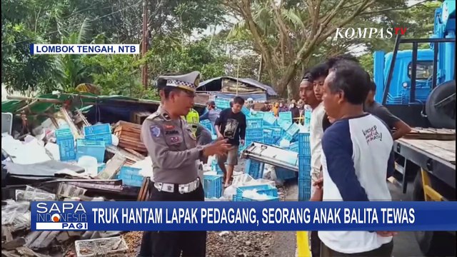 Truk Oleng Tabrak Lapak Pedagang di Lombok, Satu Balita Tewas dan 4 Orang Luka-Luka