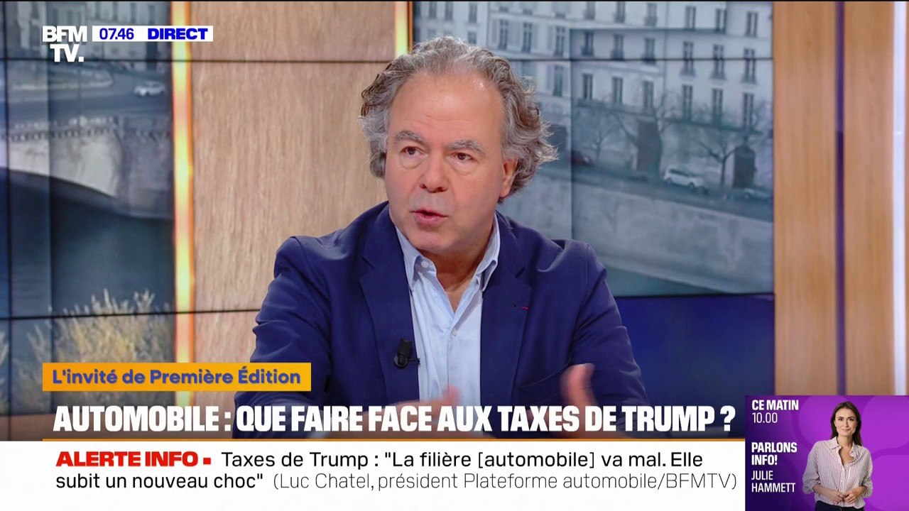 Droits de douane américains: "La filière automobile va mal et elle subit un nouveau choc", déplore Luc Chatel (président de la Plateforme automobile)