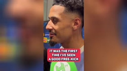 "That's his first ever good free-kick" - Saliba stunned by Rice's goals