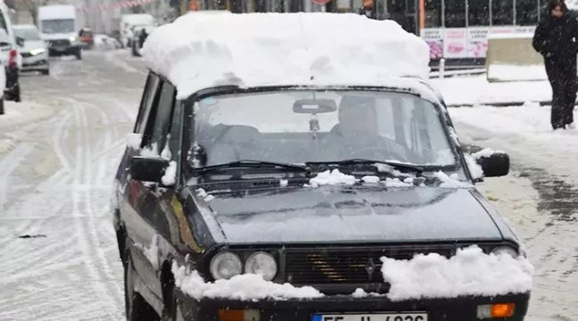 Samsun’un Havza ilçesinde kar yağışı