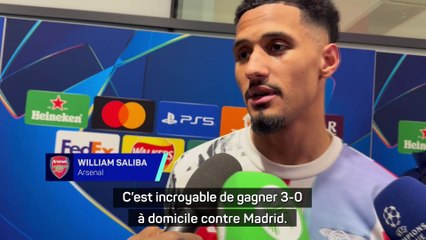 Saliba : "Incroyable de gagner 3-0 à domicile contre Madrid"
